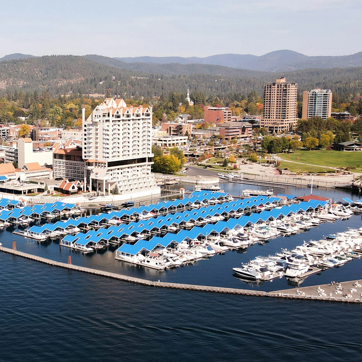 Aerial view of Coeur d'Alene, Northern Idaho — where ZCR LLC builds